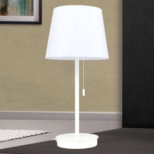 Lampe À Poser Ludwig Avec Port Usb, Blanche