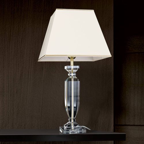 Lampe À Poser Pokal Avec Cristaux, Doré/Crème