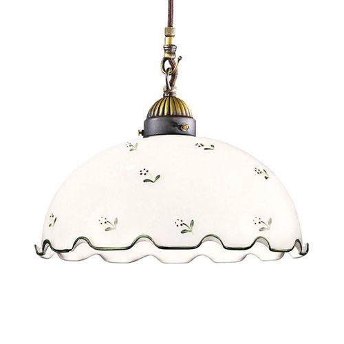 Suspension Nonna À Fleurs Ø 30 Cm À 1 Lampe Verte