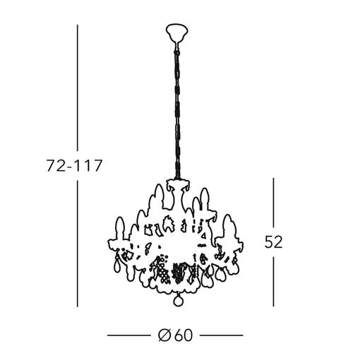 Lustre Valerie, Laiton, À 12 Lampes