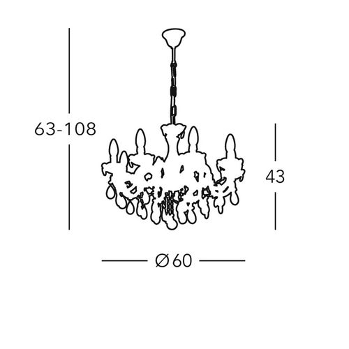 Lustre De Valerie, Laiton, À 8 Lampes