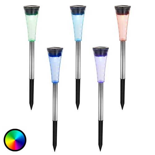 Set 5 Lampes Solaires Navin, Chang. De Couleur Rvb