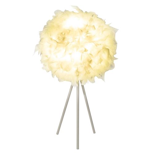 Lampe À Poser Trépied Katunga Avec Plumes Réelles