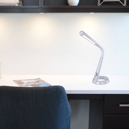 Lampe À Poser Led Mitti, Port Usb, Argent/Blanc