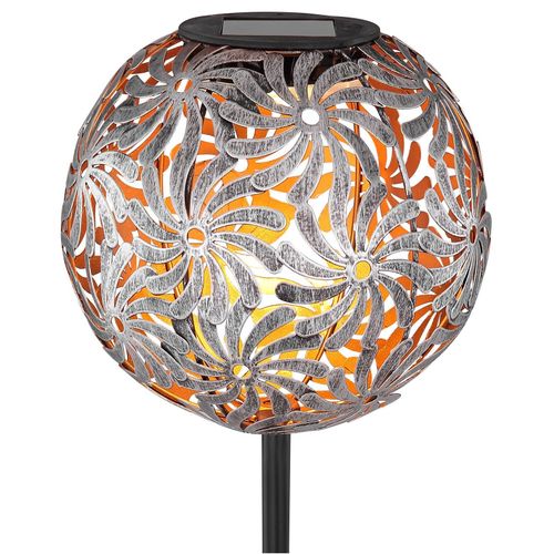 Lampe Solaire Led 33632 À Sphère Métal, Argentée