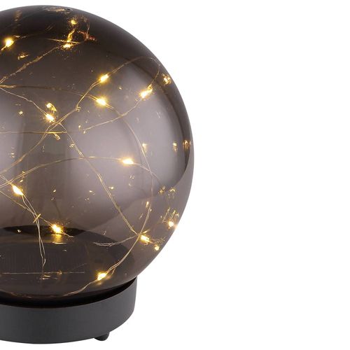 Lampe Solaire Led Sphère Couleur Fumée, Ø 15 Cm