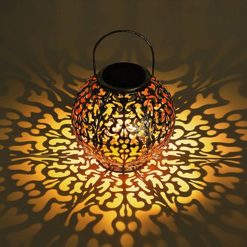 Lampe Boule Solaire Led 36742 Décor Découpé Argent