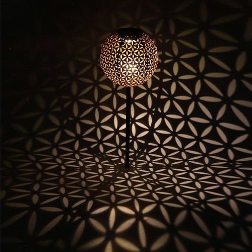 Lampe Solaire 33628 Fleur De Vie Piquet Gris Arg