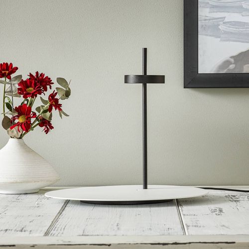 Loum Scave Lampe Table Led Sensor-Dim Pied Blanche