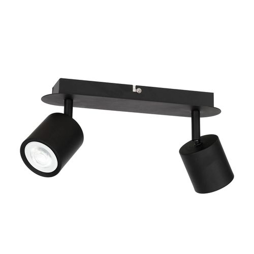 Spot Pour Plafond Modo En Inox, Noir 2 Lampes