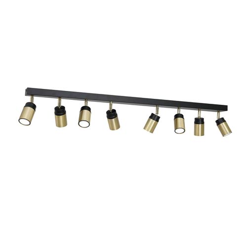 Spot Pour Plafond Net Noir/Doré, À 8 Lampes