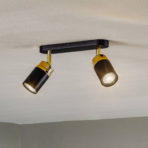 Spot Pour Plafond Reno, À 2 Lampes, Noir/Doré