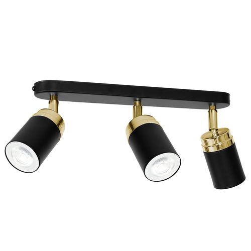 Spot Pour Plafond Reno, À 3 Lampes, Noir/Doré