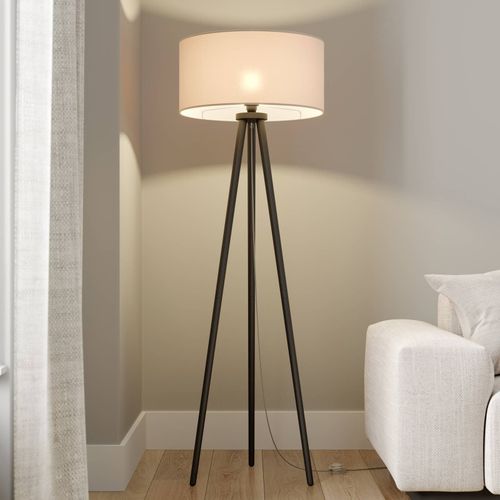 Lampadaire Mabia, Trépied, Gris/Noir
