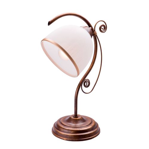 Lampe À Poser Roma En Blanc Et Brun