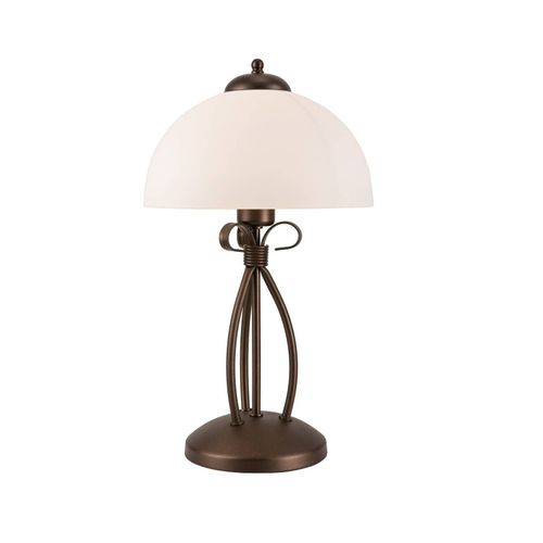 Lampe À Poser Adoro Avec Abat-Jour En Verre, Brune