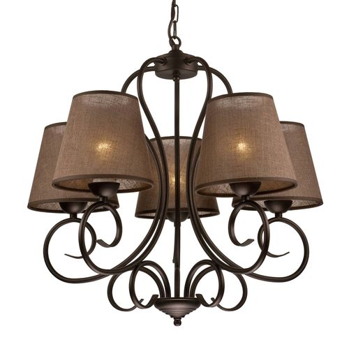 Lustre Midgrad À Cinq Lampes, Brun
