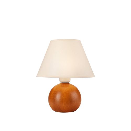 Lampe À Poser Gill, Bois Rustique/Abat-Jour Blanc