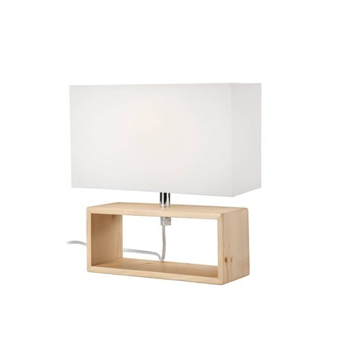 Lampe À Poser Faxa, Rectangulaire, Naturel/Blanc