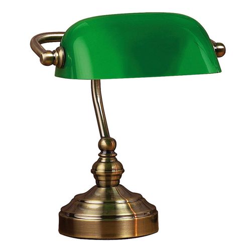 Lampe À Poser Bankers, Hauteur 25 Cm Vert