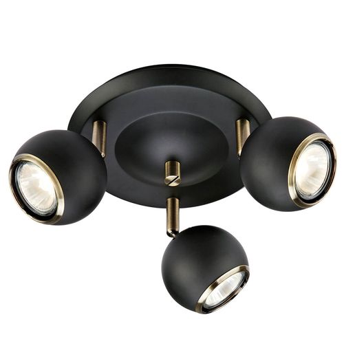 Plafonnier Coco Noir Avec Spots Sphériques
