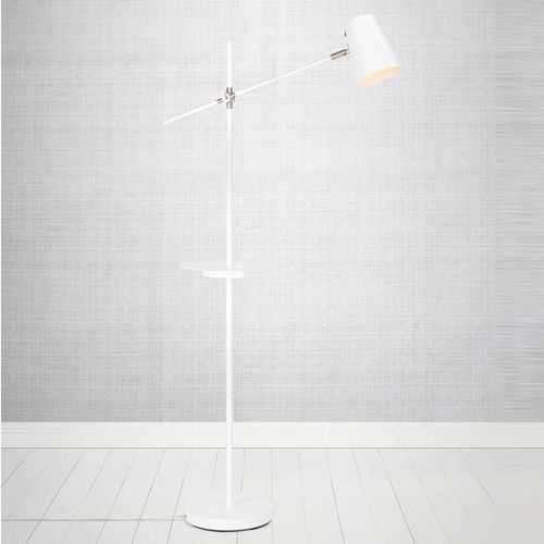 Lampadaire Linear Avec Chargeur Usb, Blanc