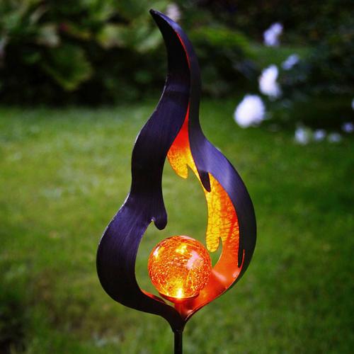 Lampe Solaire Piquet Melilla Flamme Avec Led