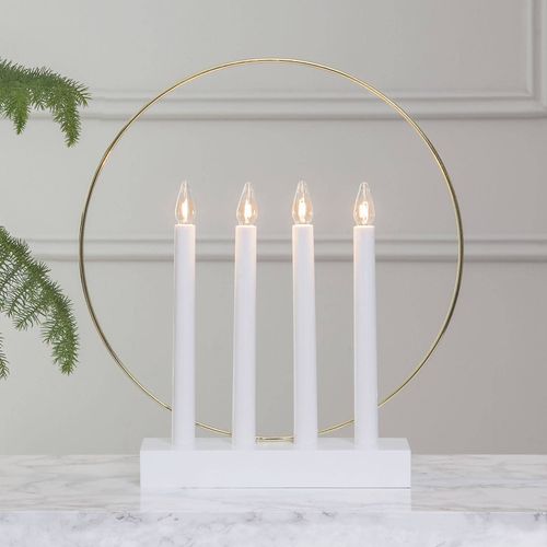 Lampe Déco Fenêtre Glossy Anneau 4 Lampes, Blanche