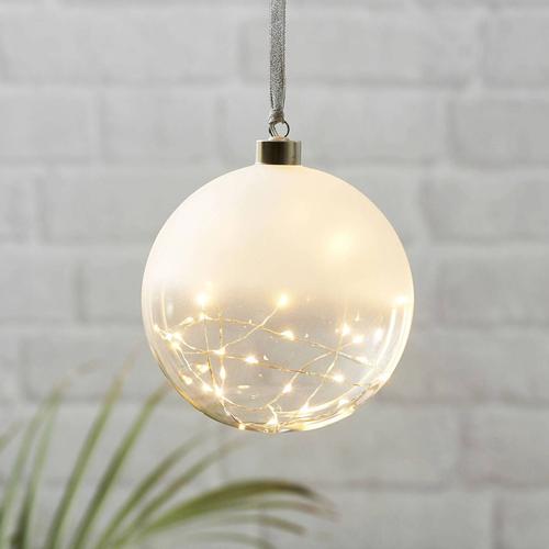 Sphère Déco Led Glow Givrée/Transparente Ø 15 Cm