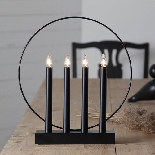 Lampe Déco Fenêtre Glossy Anneau 4 Lampes, Noire