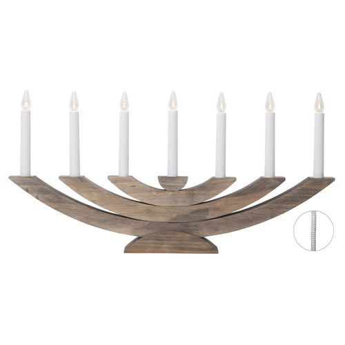 Lampe Déco Fenêtre Navida, Bois, 7 Lampes, Brune