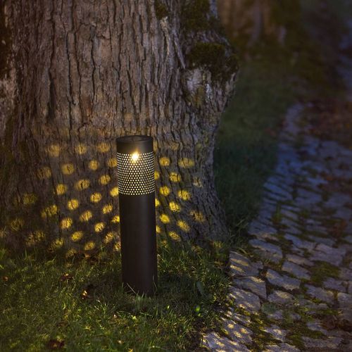 Lampe Solaire Led Blace En Noir, 39 Cm De Haut