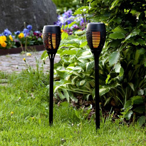 Lampe Sur Piquet Solaire Led Flame, Lot De 2