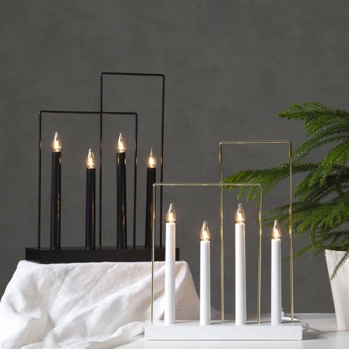 Lampe Déco Fenêtre Glossy Cadre, 4 Lampes, Blanche
