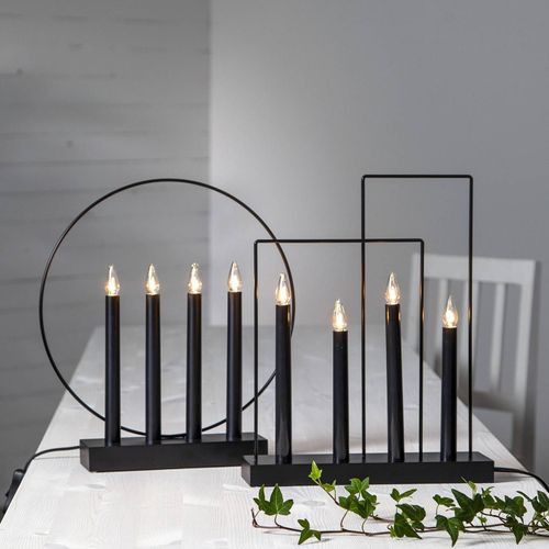 Lampe Déco Fenêtre Glossy Cadre, 4 Lampes, Noire
