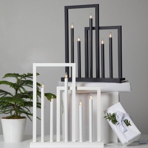Lampe Déco Fenêtre Bois Frame 5 Lampes, Gris Foncé