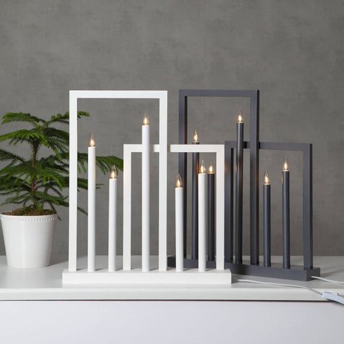 Lampe Déco Fenêtre Bois Frame, 5 Lampes, Blanche