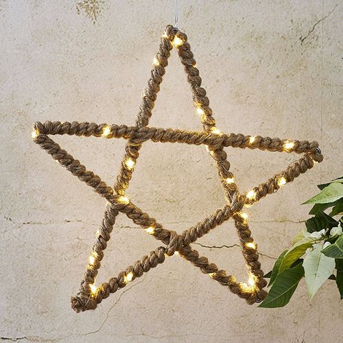 Étoile Décorative Led Jutta Entourée De Corde Jute