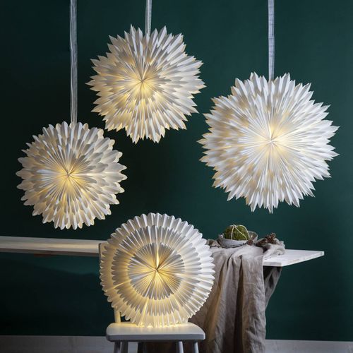 Étoile Déco Snow Papier Sans Douille Ø70cm Blanc