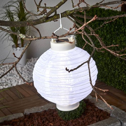 Lampion Solaire Led Jerrit 20 Cm, Blanc