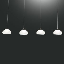 Suspension Arabella À 4 Lampes En Ligne, Blanche