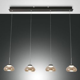 Suspension Arabella À 4 Lampes En Ligne, Ambre