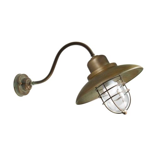 Applique Patio Cage 3301 Laiton Ancien/Transp.