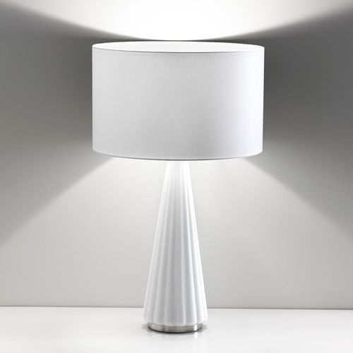 Lampe Table Costa Rica Abat-Jour Blanc, Pied Blanc