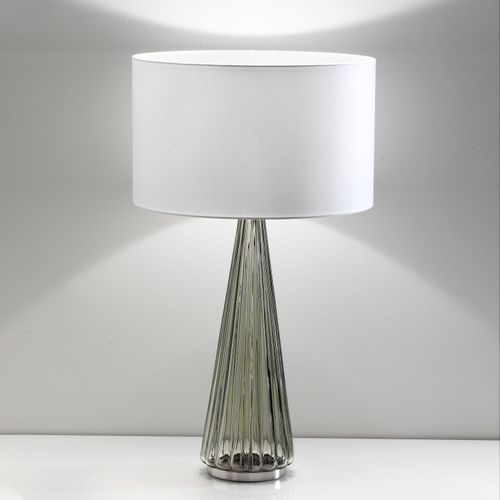 Lampe Table Costa Rica Abat-Jour Blanc, Pied Gris