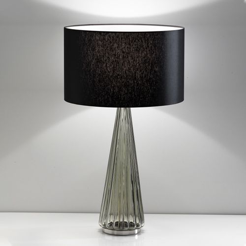 Lampe Table Costa Rica Abat-Jour Noir, Pied Gris
