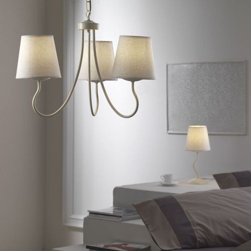 Lampe À Poser Margot Avec Abat-Jour En Tissu Blanc