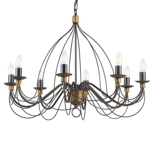 Lustre Fiamma Marrone 8 Lampes Sans Abat-Jour