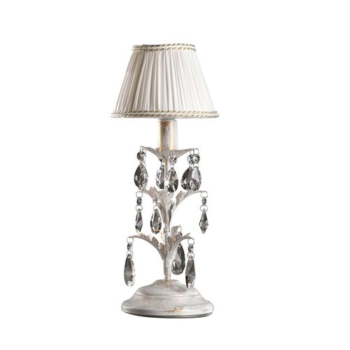 Lampe À Poser Karen Avec Cristaux, Hauteur 40 Cm