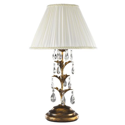 Lampe À Poser Teresa À Cristaux Et Abat-Jour Tissu
